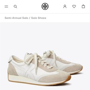 Tory Burch White Suede Sneakers
